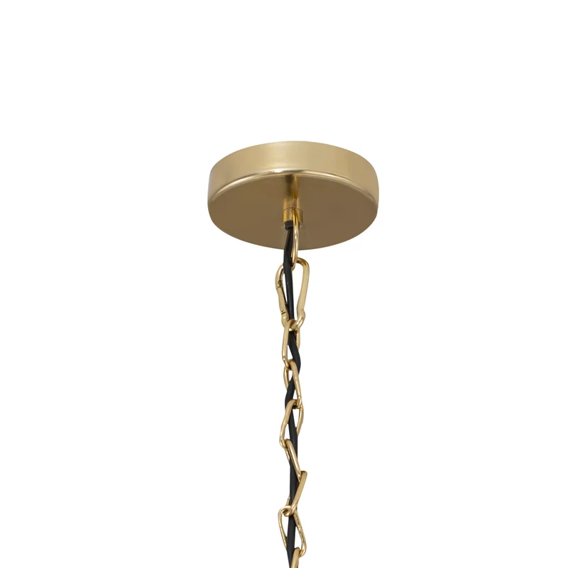 Pendelleuchte – Kettendesign, Schmale Form, Aluminiumguss, Messing, S – Wilco | PTMD
