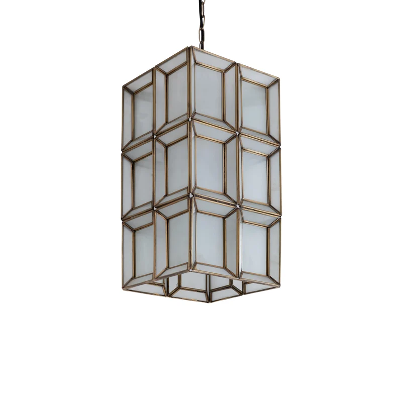Pendelleuchte – Milchglas Design, Zylindrische Form, Glasmaterial, Weiß – Layra | PTMD