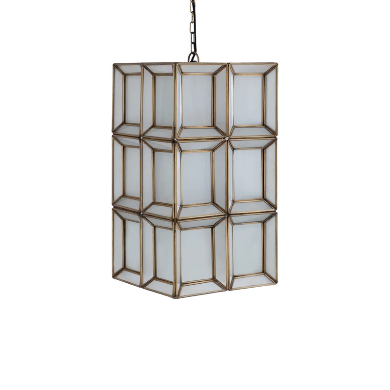 Pendelleuchte – Milchglas Design, Zylindrische Form, Glasmaterial, Weiß – Layra | PTMD