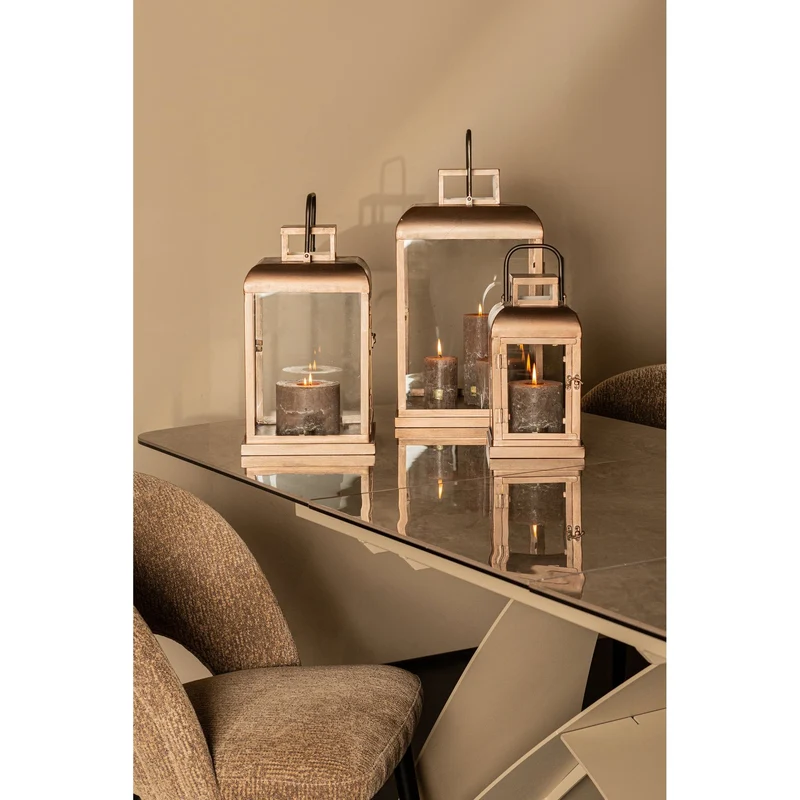 Laterne – Modernes Design, Rechteckige Form, Eisen Glas Material, Kupfer, S – Vitoria | PTMD