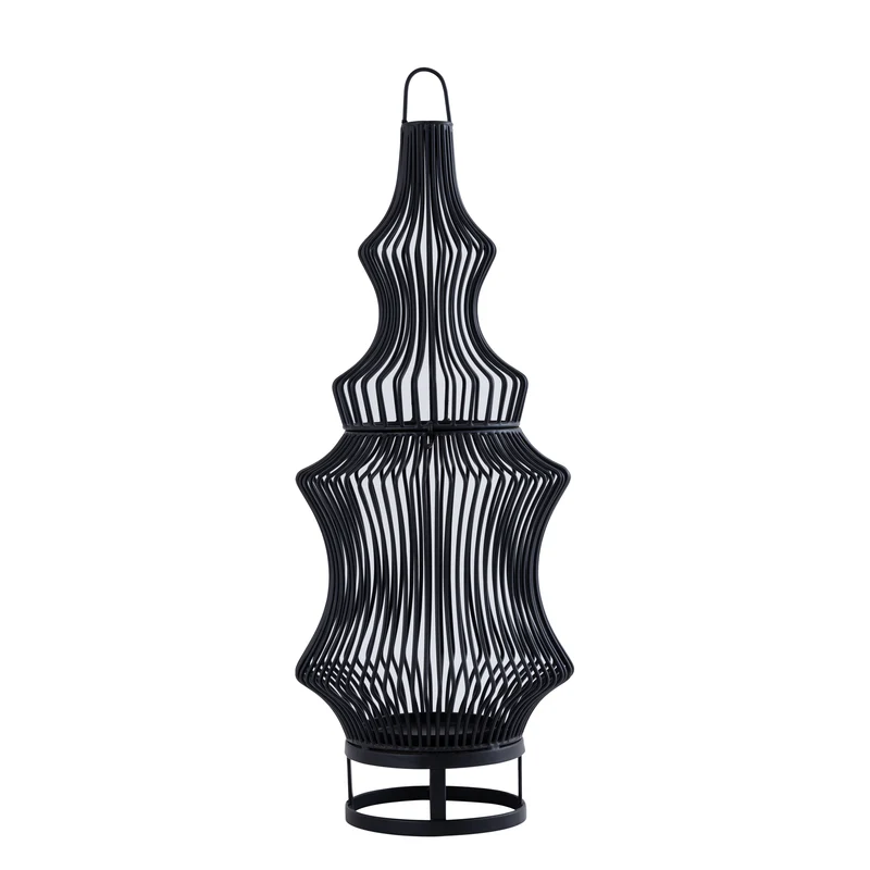 Windlicht - Schwarz aus Eisen mit rundem Drahtdesign – Tobin | PTMD