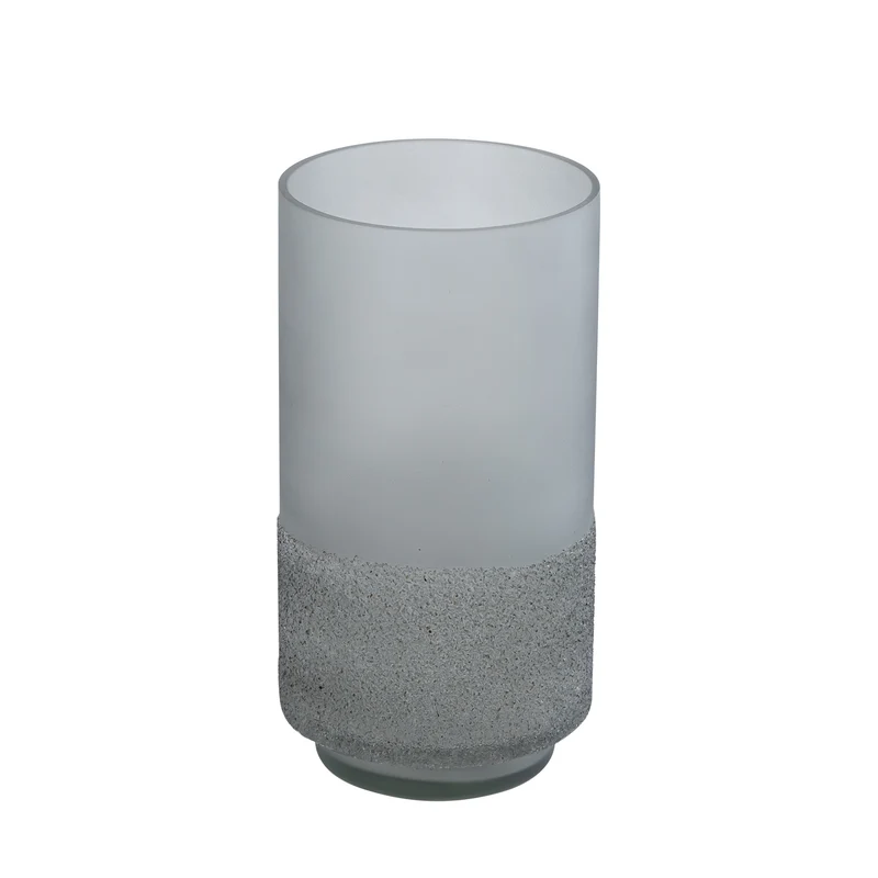 Windlicht – Graues Glas, Runde Form, Gefrosteter Boden, S - Miral | PTMD