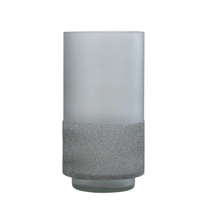 Windlicht – Graues Glas, Runde Form, Gefrosteter Boden, S - Miral | PTMD