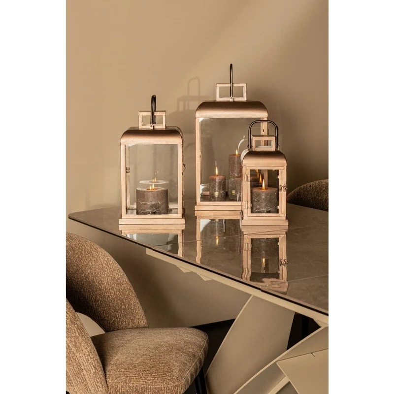 Laterne – Modernes Design, Rechteckige Form, Eisen Glas Material, Kupfer, L – Vitoria | PTMD