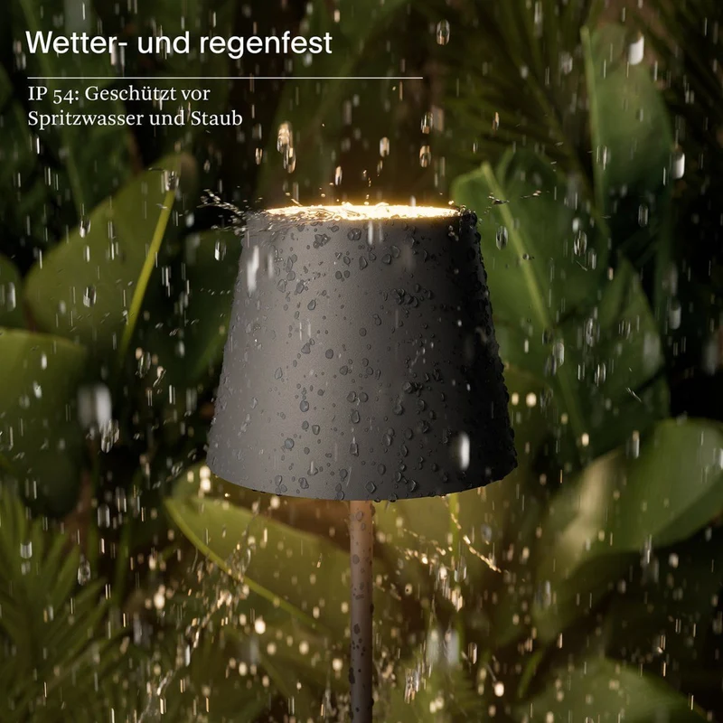 Akku-Stehleuchte - Alu-Korpus, USB-C-Ladung, warme Töne - Nuindie | Sigor