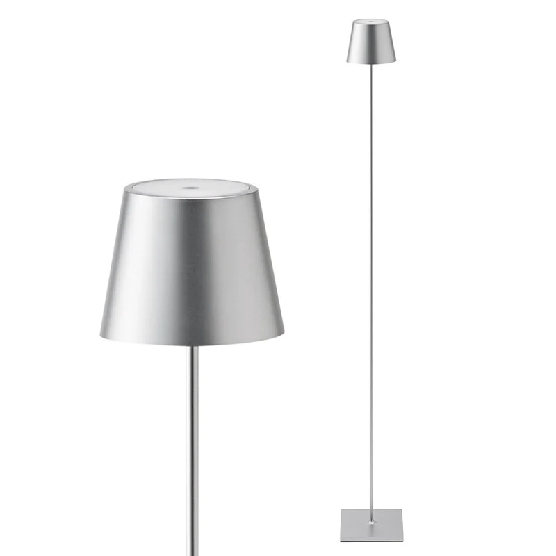 Akku-Stehleuchte - Alu-Korpus, USB-C-Ladung, warme Töne - Nuindie | Sigor