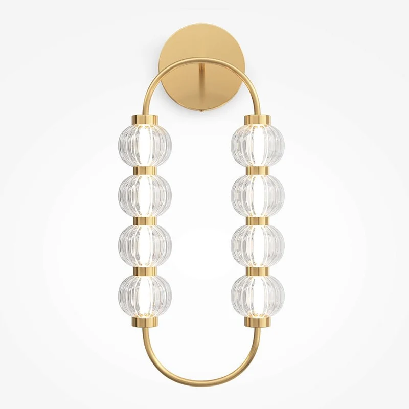 Wandleuchte – Goldmetall, Glasschirm, 61 cm Höhe - Amulet | Maytoni