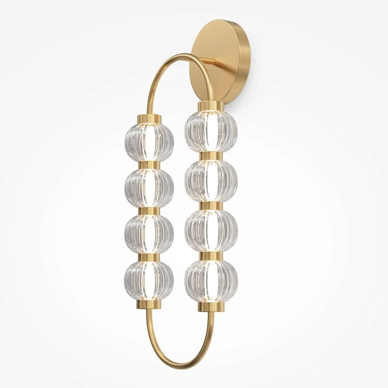 Wandleuchte – Goldmetall, Glasschirm, 61 cm Höhe - Amulet | Maytoni