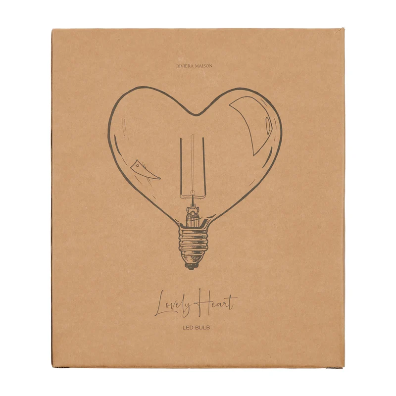 LED-Glühbirne aus Glas, Transparent, 24×10,5×26 cm – Lovely Heart | Rivièra Maison