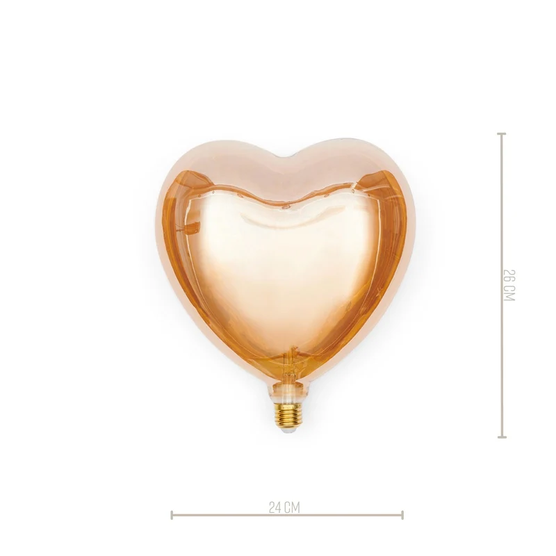 LED-Glühbirne aus Glas, Transparent, 24×10,5×26 cm – Lovely Heart | Rivièra Maison