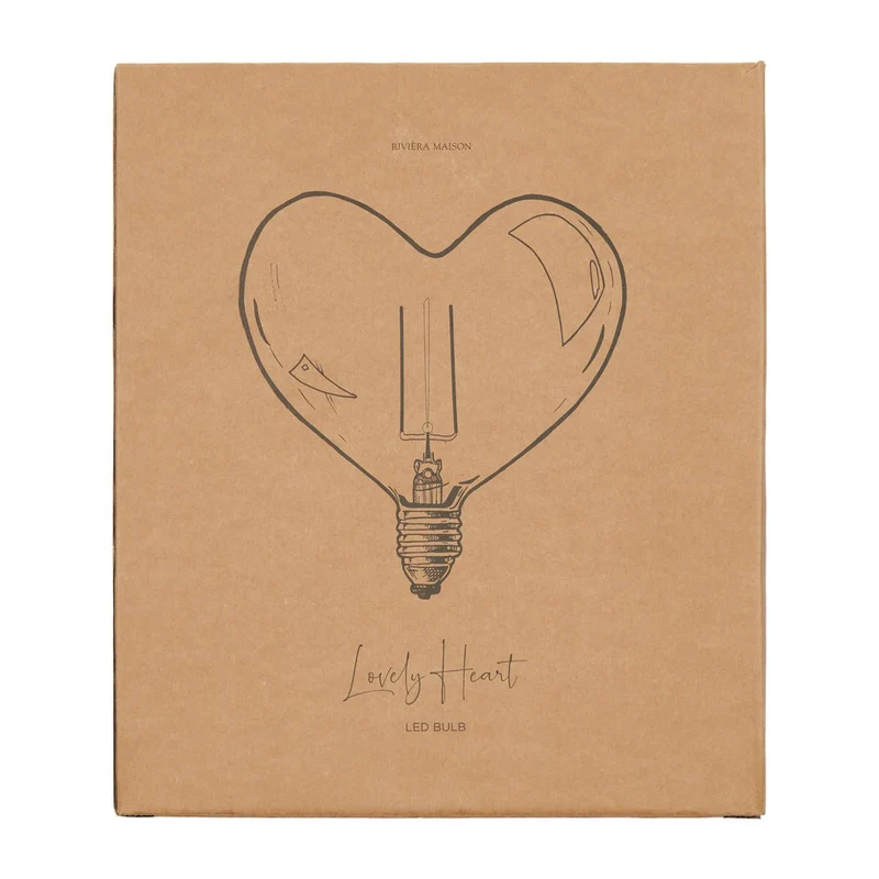 LED-Glühbirne aus Glas, Transparent, 24×10,5×26 cm – Lovely Heart | Rivièra Maison