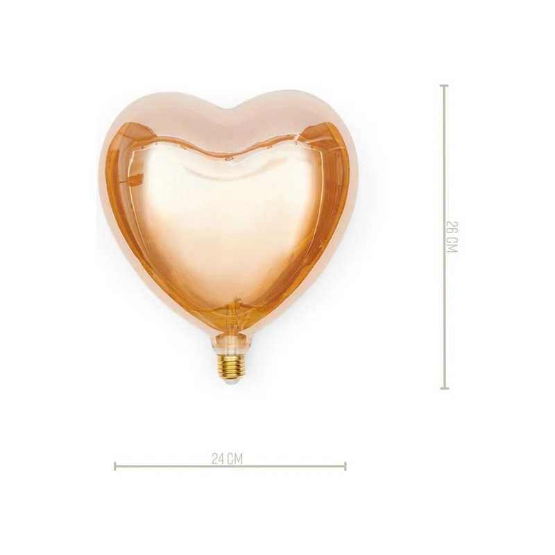LED-Glühbirne aus Glas, Transparent, 24×10,5×26 cm – Lovely Heart | Rivièra Maison