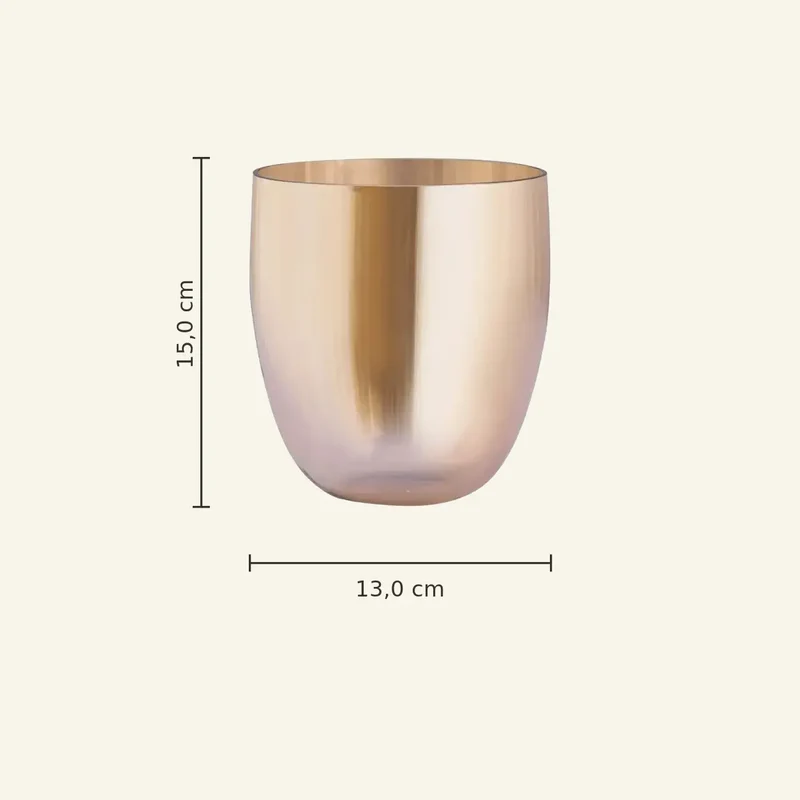 Windlicht – Goldfarbenes Glas, Zylindrische Form, Klare Glasoptik, S - Bryson | PTMD