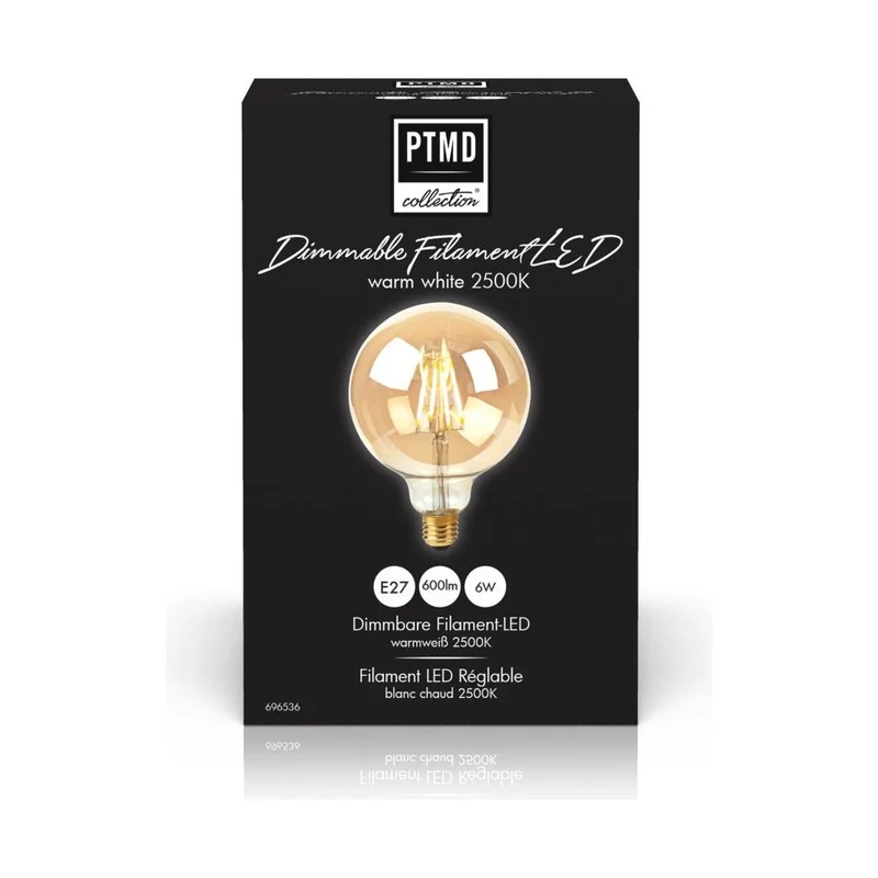 Glühbirne – Goldenes Glas, LED Filament, Runde Form | PTMD