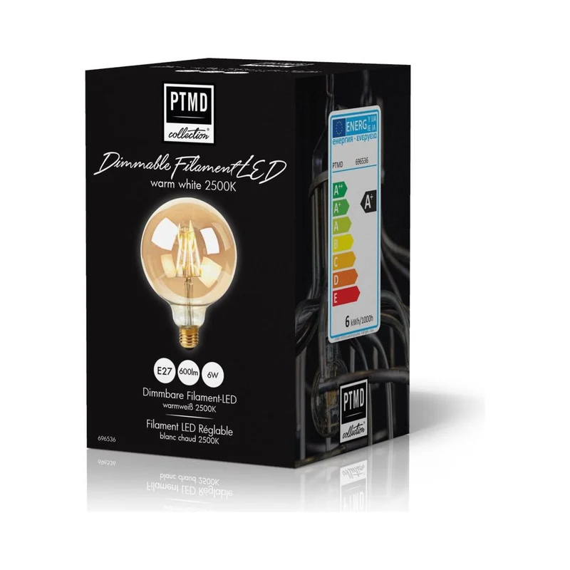Glühbirne – Goldenes Glas, LED Filament, Runde Form | PTMD