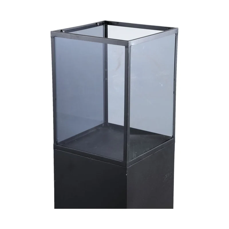 Windlicht – Schwarzer Eisenkorpus, Klare Glaskammer, Quadratisches Design – Rux | PTMD