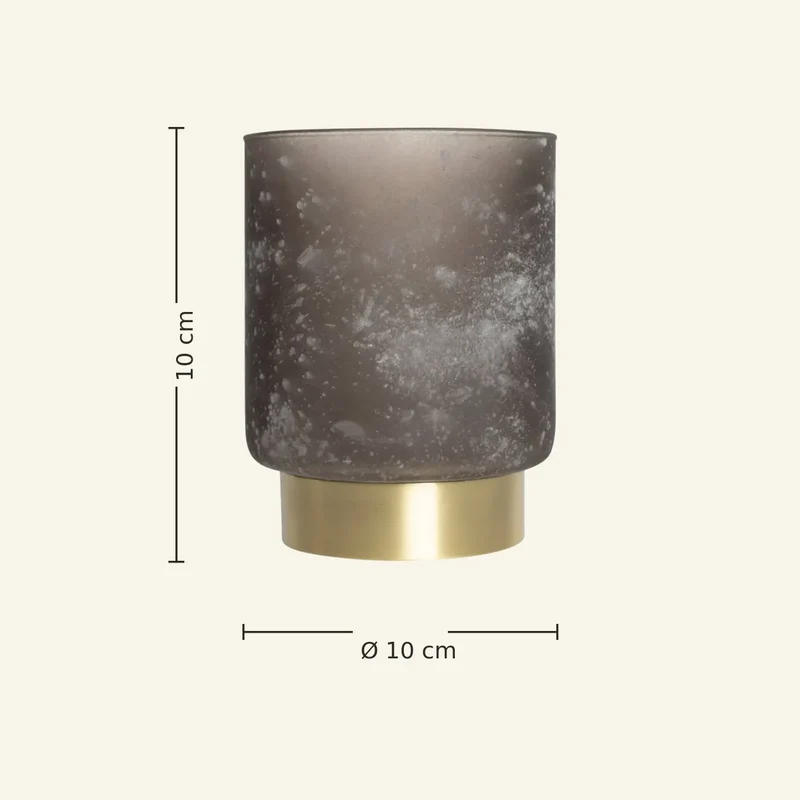 Windlicht aus mattiertem Glas mit Runddesign & Frostoptik S – Sanna | PTMD