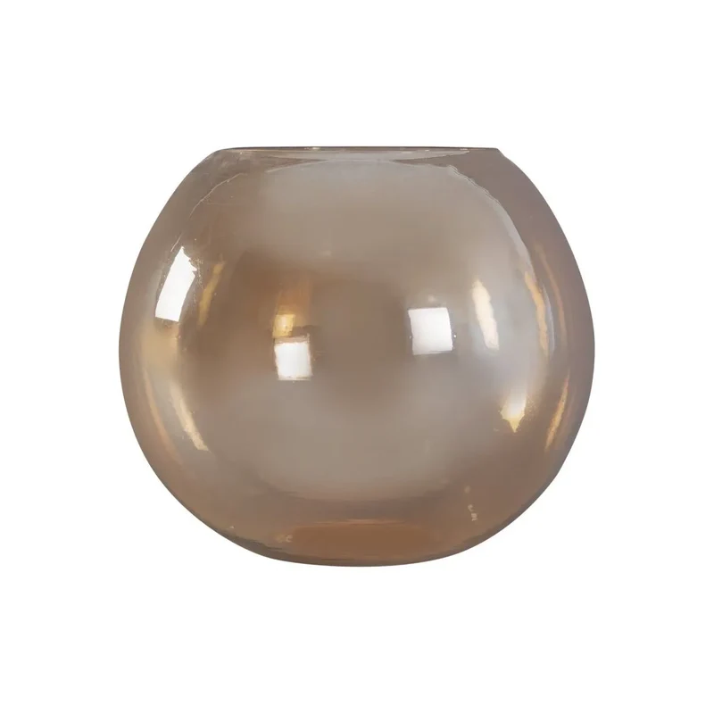 Windlicht – Gold Glas, Runde Form, Glänzende Oberfläche, L - Lenore | PTMD