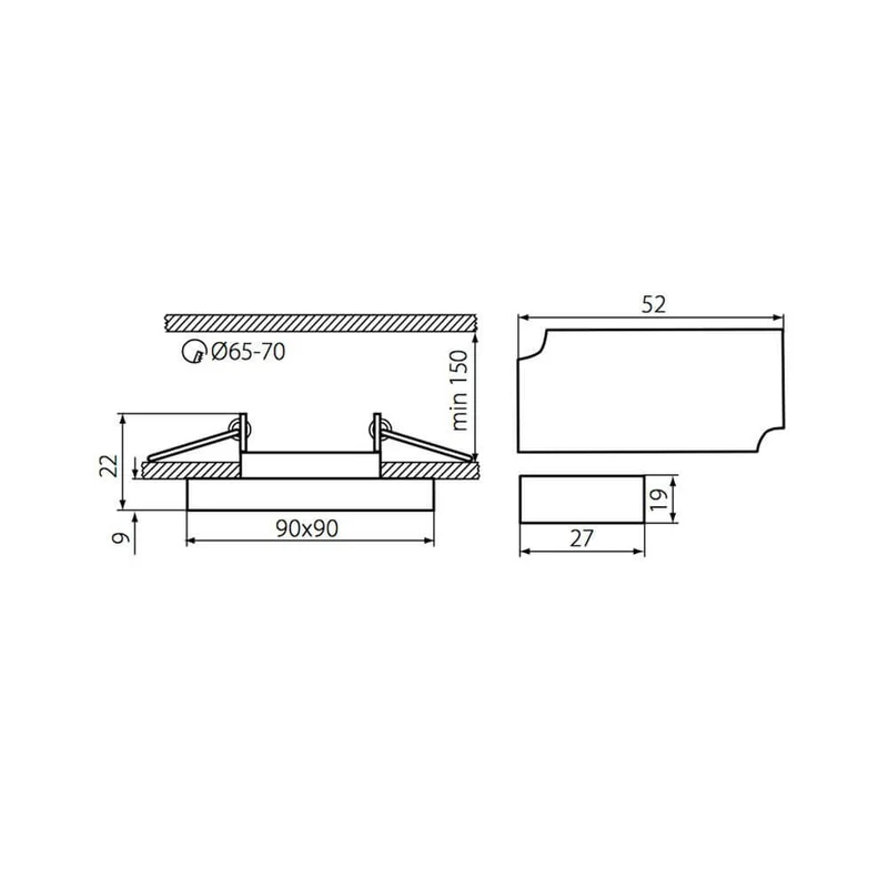 GU10 Decken-Einbaustrahler Soren mit grünen LED`s 9 x 9cm 230V