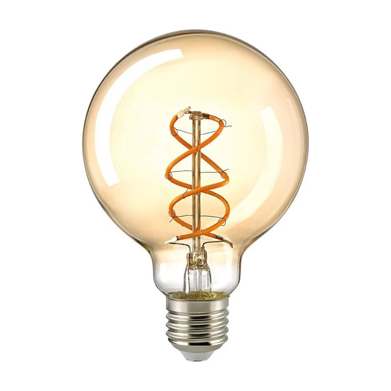 Glühbirne - in Gold, gedrehtes Filament, extra warm - Curved | Sigor