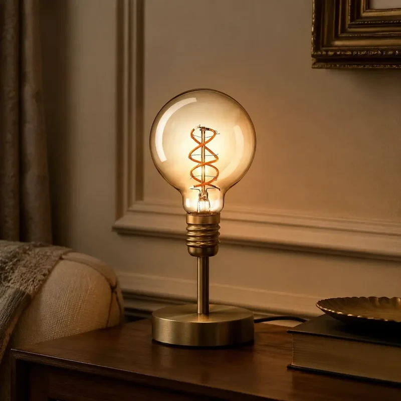 Glühbirne - in Gold, gedrehtes Filament, extra warm - Curved | Sigor