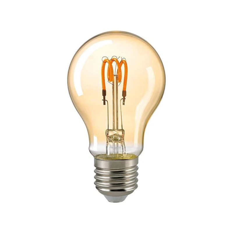 Glühbirne – in Gold, gedrehtes Filament, extra warm - Curved | Sigor