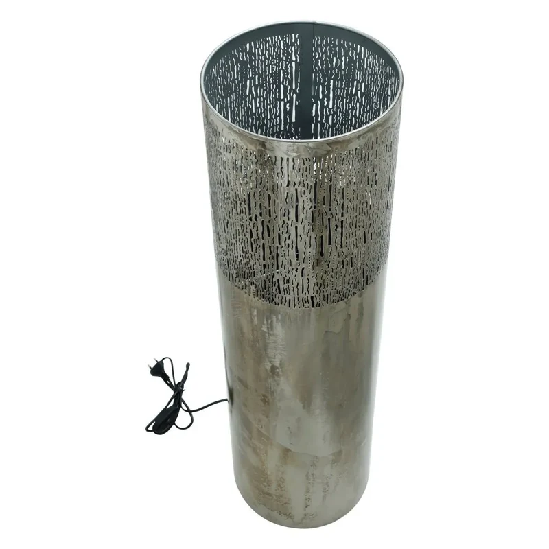 Stehleuchte – Graues Eisen, Antike Optik, Perforiertes Design, M - Shavi | PTMD