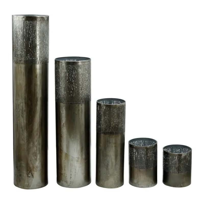 Stehleuchte – Graues Eisen, Antike Optik, Perforiertes Design, M - Shavi | PTMD