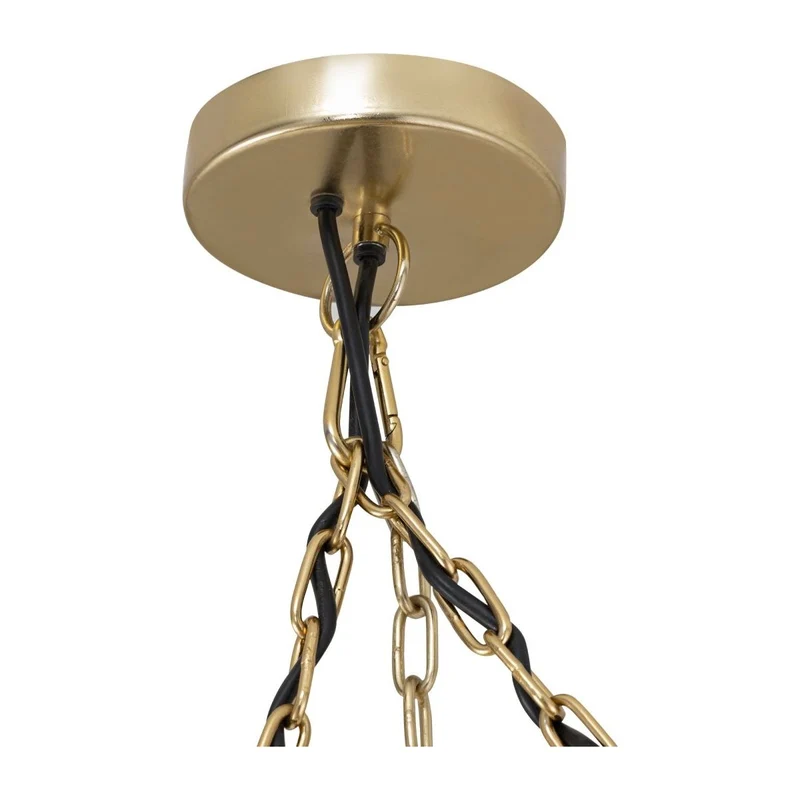 Pendelleuchte – Handgefertigtes Aluminium, Breite Ketten, Elegantes Messing-Finish - Wilco | PTMD