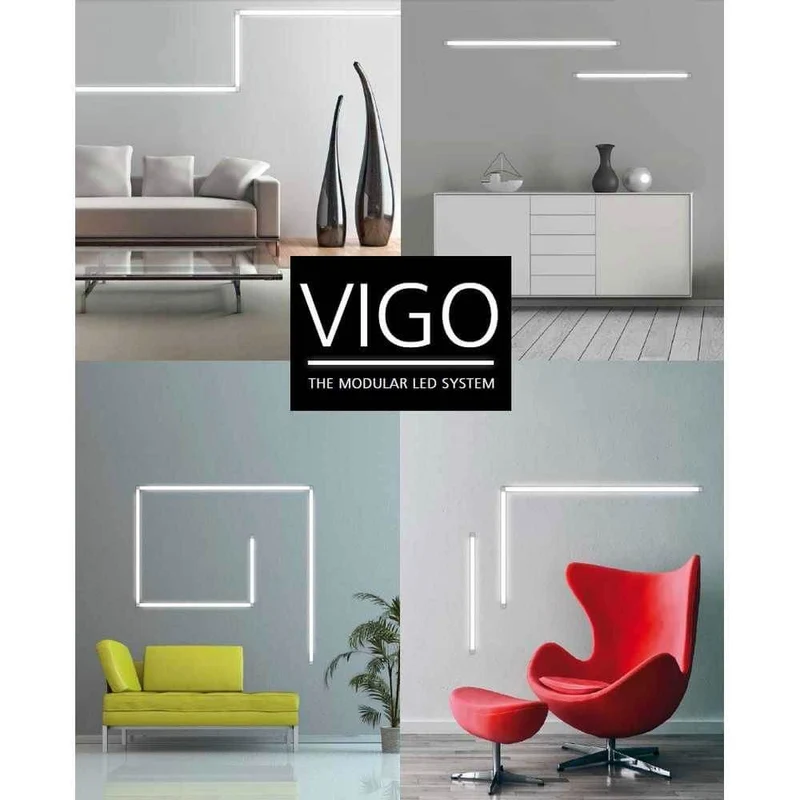 VIGO System 2er Strahlermodul und Mittelgehäuse Alu-matt