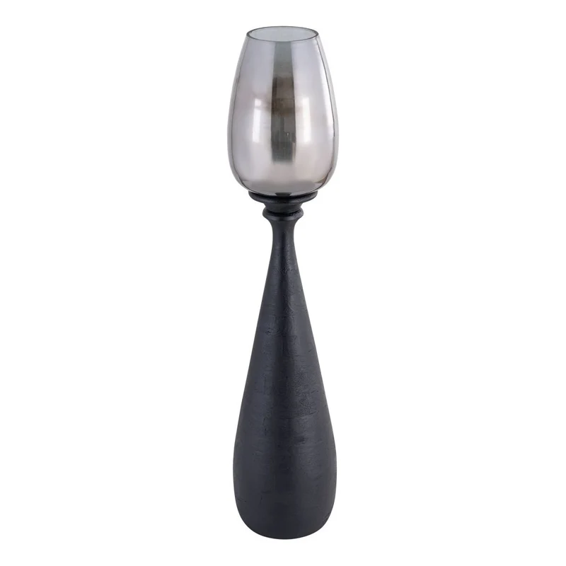 Windlicht – Schwarzes Metall, Schlankes Design, Elegante Form, M – Midi | PTMD