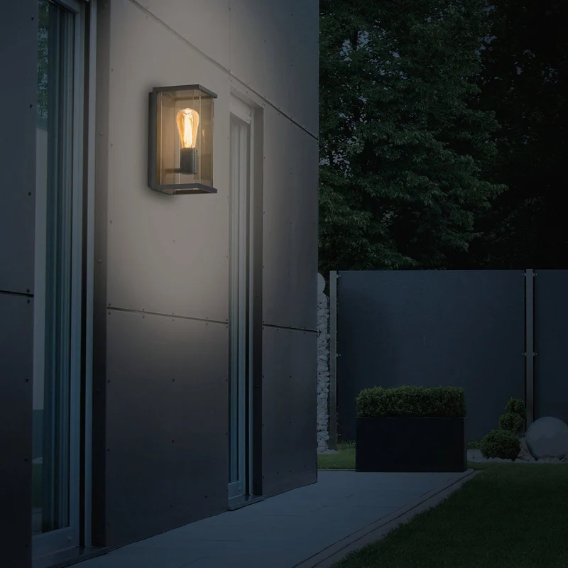 Wandleuchte - Alu & Glas, Laternen-Stil, IP54 außen - Nulatern | Sigor