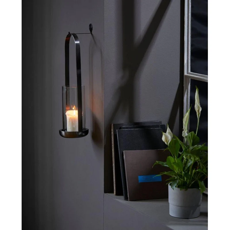 Windlicht Edelstahl & Glas, Wandhalterung, Flammenschutz – Cala | Philippi
