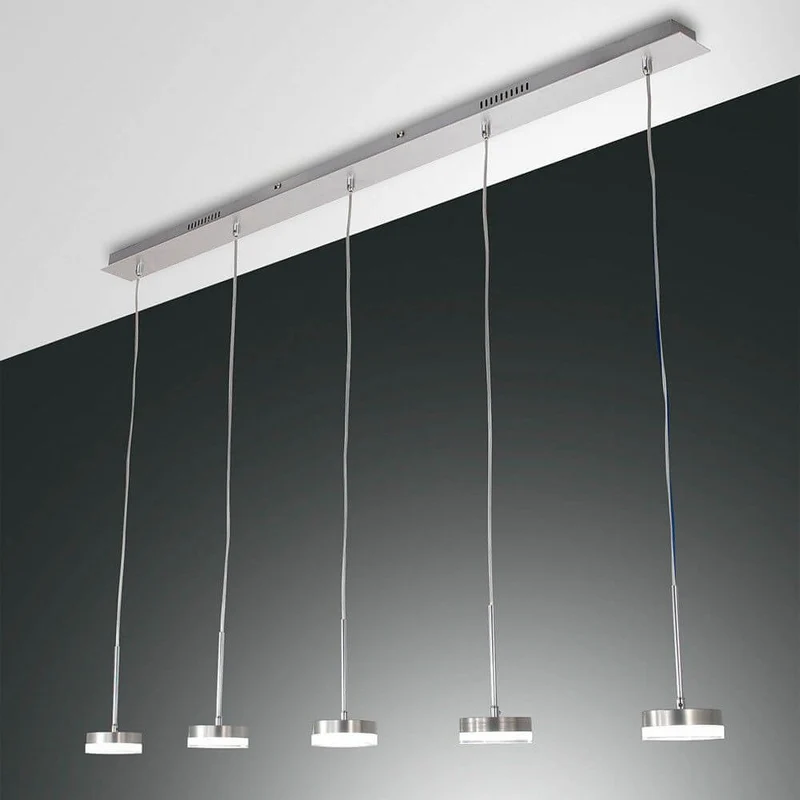Dunk LED Pendelleuchte 136cm Dimmbar & längenjustierbar Alu-Gebürstet