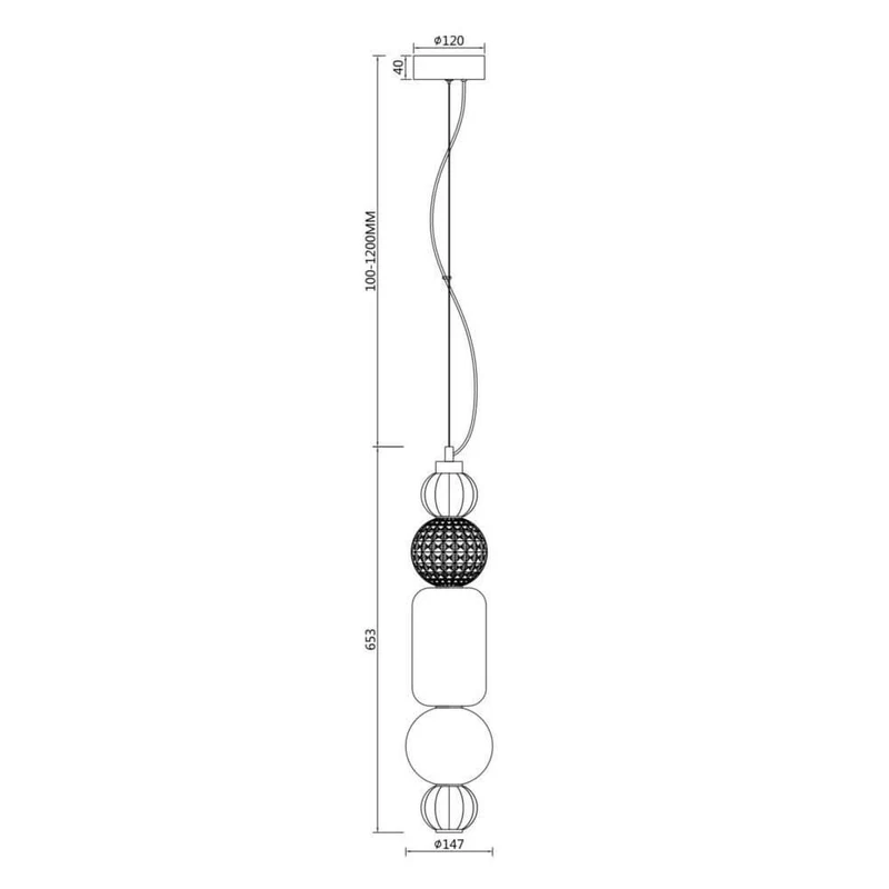 Collar LED-Hängeleuchte aus Glas Large