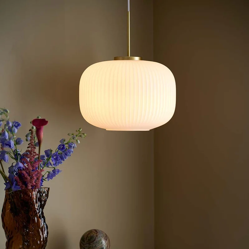 Milford Hängeleuchte Opal-Weiß
