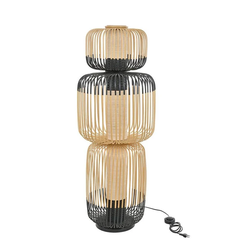 Forestier Kombi-Stehlampe Bamboo Totem 3-flammig