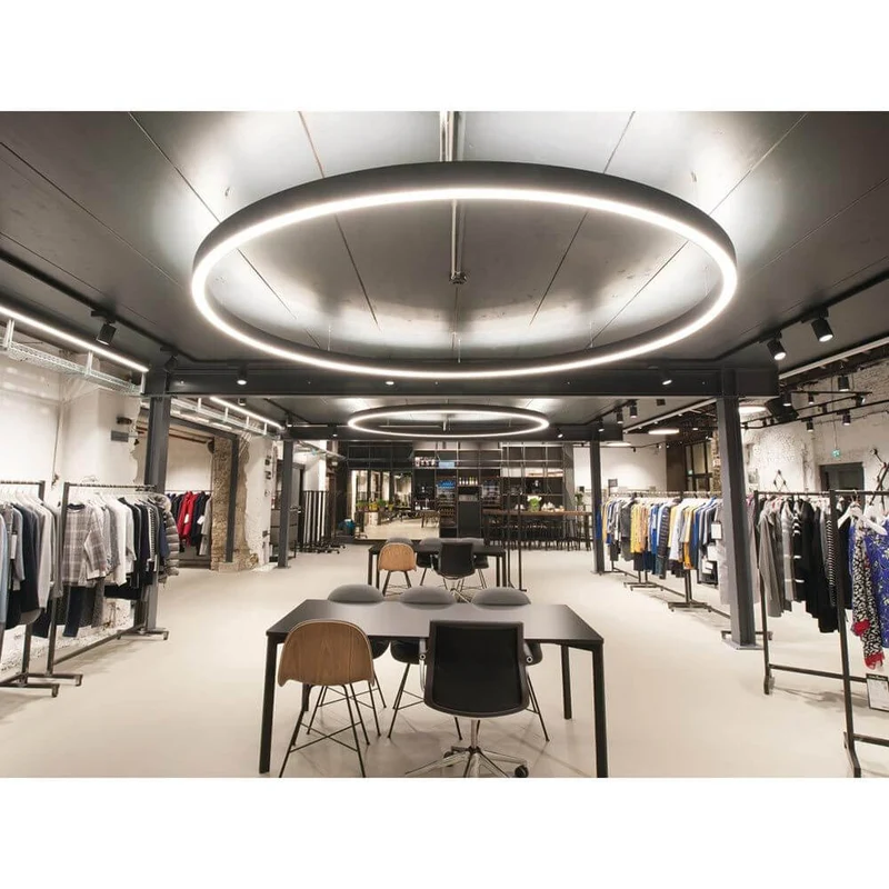 Rinq LED Ring-Hängelampe Ø 90cm Schwarz DALI Dimmbar