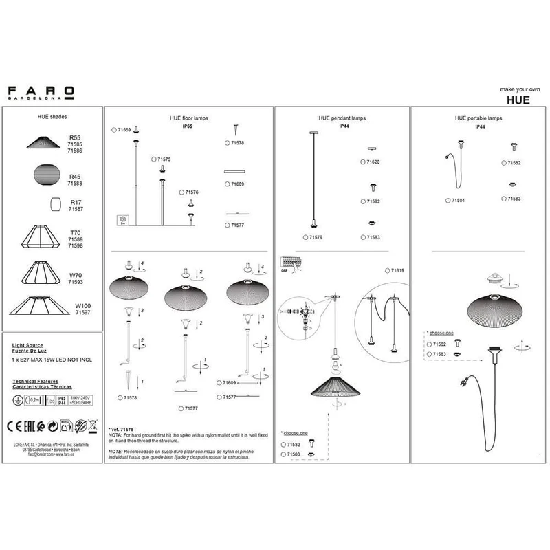 Outdoor Bodenplatte Ø 40cm für Hue Structure