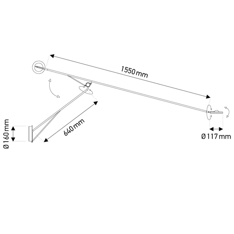 DCWéditions Aaro LED Wandleuchte 160cm schwenkbar