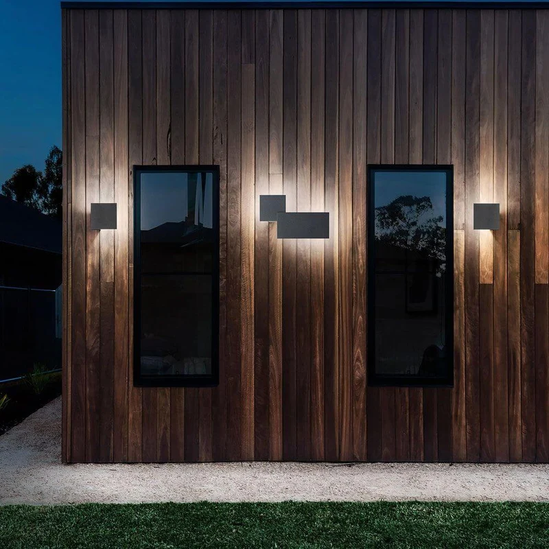 Lodes Puzzle Outdoor Double Square LED Wandleuchte