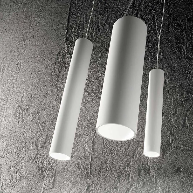 LED Hängeleuchte Tube Mittel Weiß