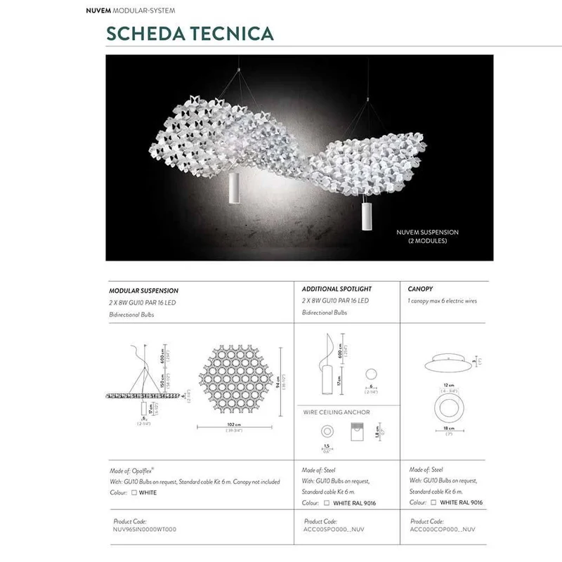 Slamp Nuvem zusätzlicher Spot Up- & Down Weiß
