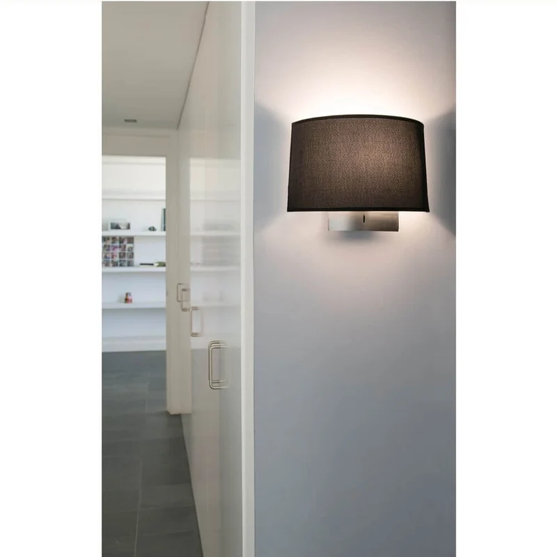 Wandlampe VOLTA Nickel, Schwarz