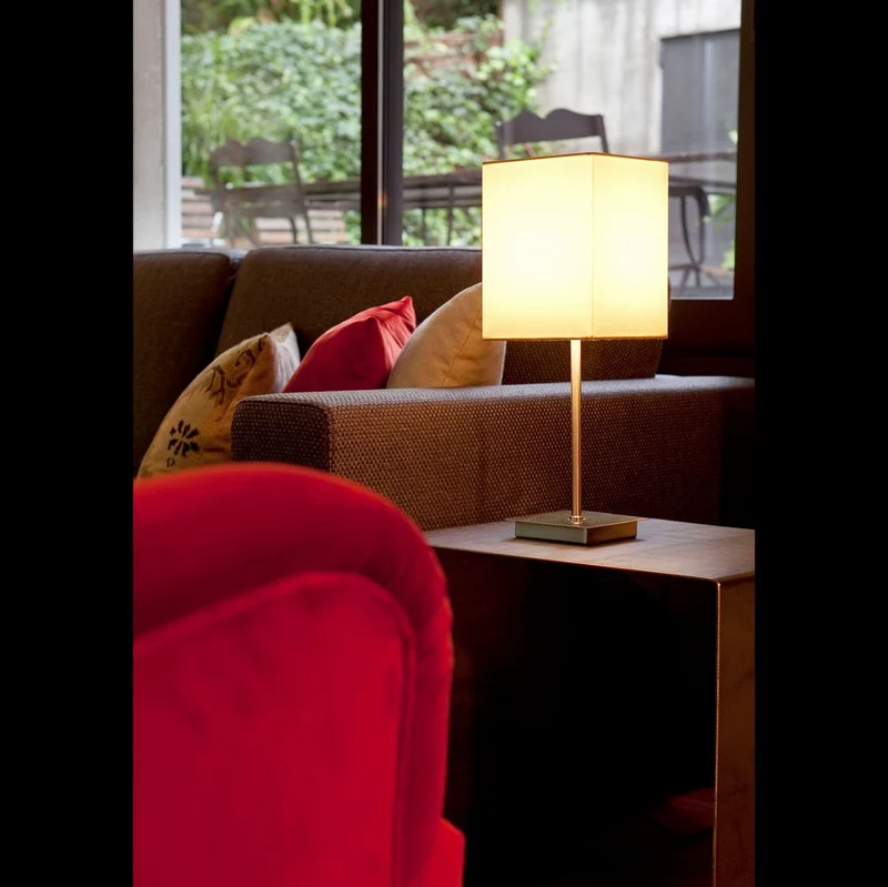 Tischlampe THANA Nickel, Weiß